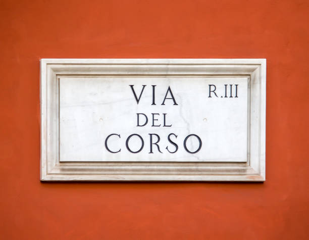 istock Street sign Via del Corso in Rome, Italy 928337748