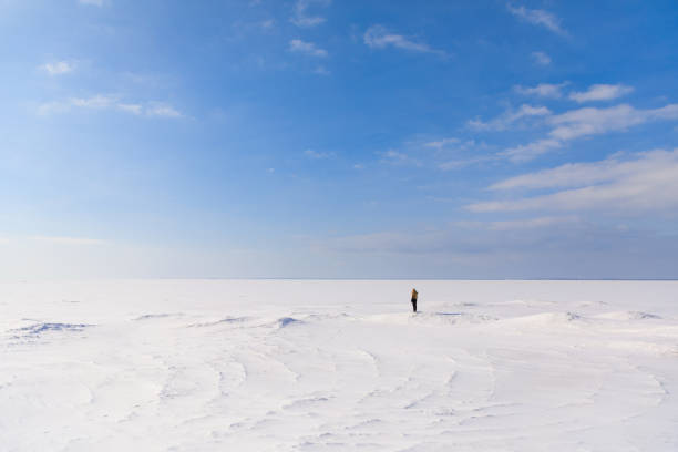 istock Woman on the frozen bay 928340972