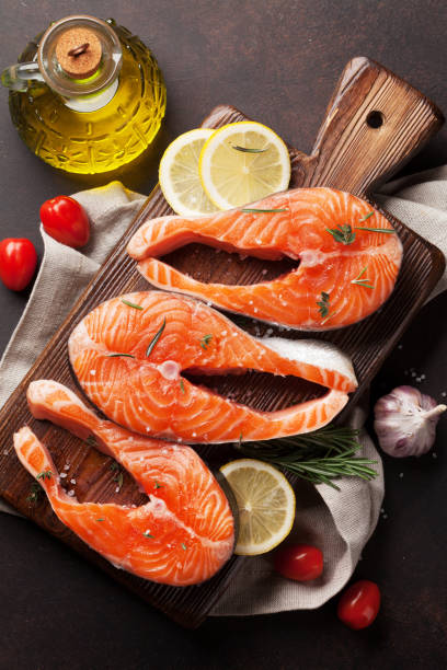 istock Raw salmon fish fillet 928344104