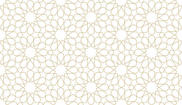 nahtlose muster im authentischen arabischen stil. - mirrored pattern stock-grafiken, -clipart, -cartoons und -symbole