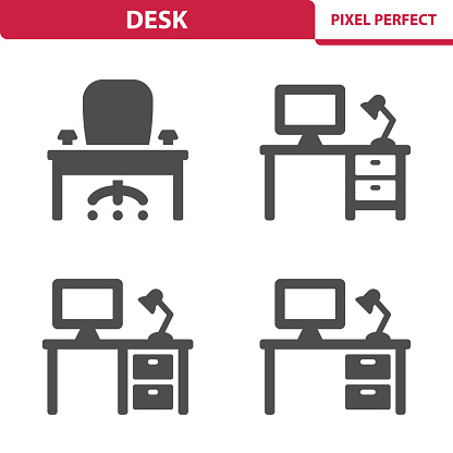 Professional, pixel perfect icons depicting various office and desk concepts.