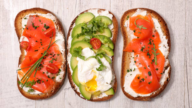 istock bruschetta, bread with salmon, avocado and poached egg 928368748