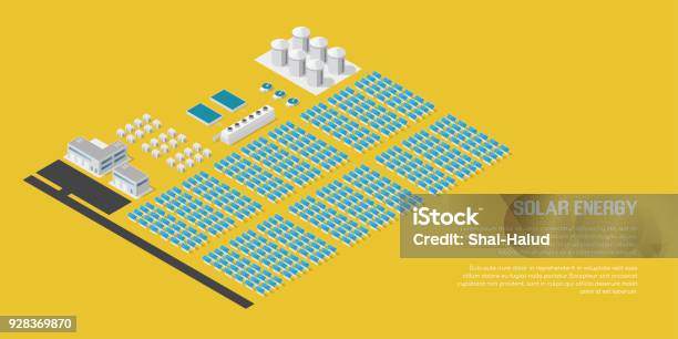 Isometric Solar Power Plant Stock Illustration - Download Image Now - Isometric Projection, Solar Power Station, Solar Panel