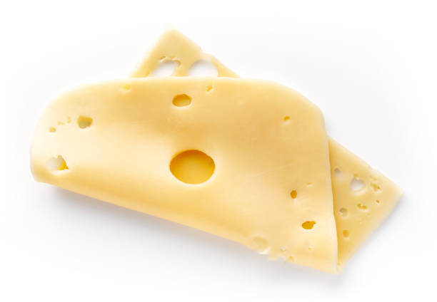 istock Sliced cheese isolated on white background, top view 928369930