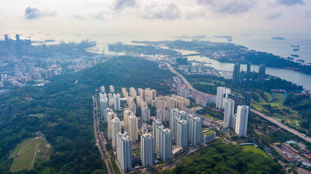 istock High angle view of Singapore city 928383030