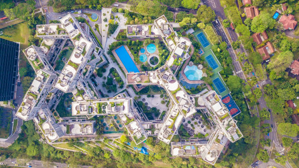 istock High angle view of Singapore city 928383068