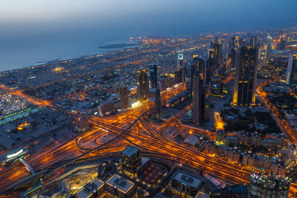 istock High Angle View Of Illuminated Cityscape At Night 928387486