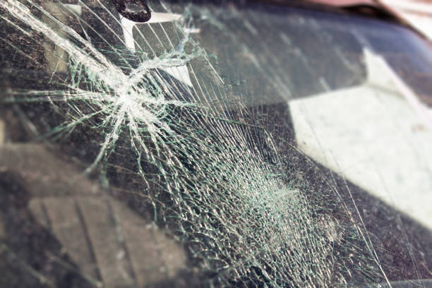 istock broken car window, an accident on the road. Safe movement. 928391952