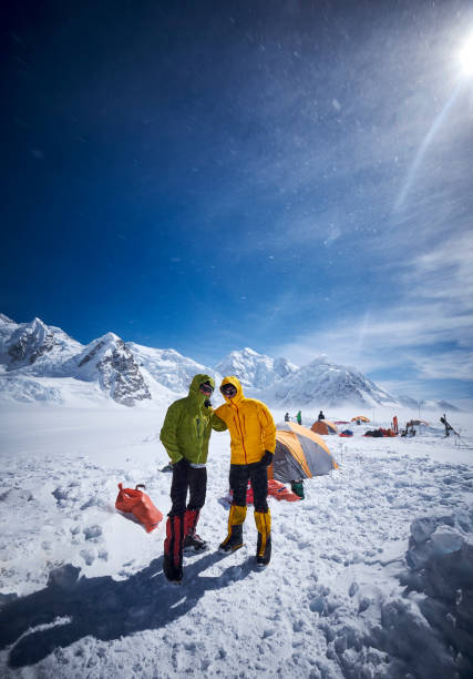Mountaineers in camp 01 on Denali.
