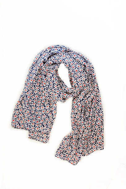 istock colored with trendy flower pattern scarf, neckerchief isolated on white background 928400938