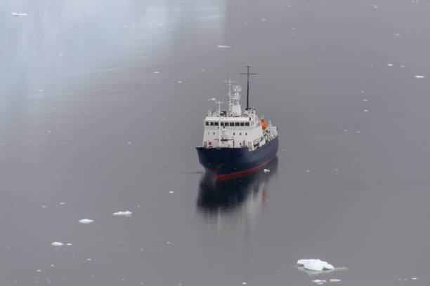 istock Expedition ship in Antarctic sea 928404922