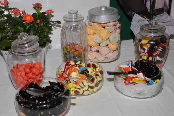 Photo of Zoom on different sweets on the table