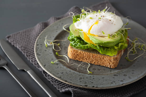 istock breakfast toast with avocado, poached egg and alfalfa sprouts 928410490