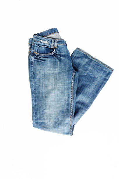 istock Beautiful casual jeans pants and clothes isolated on white background 928410550