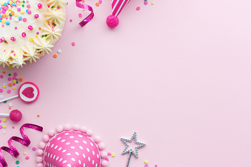 Pink Birthday Background Stock Photo - Download Image Now - Birthday,  Birthday Cake, Cake - iStock