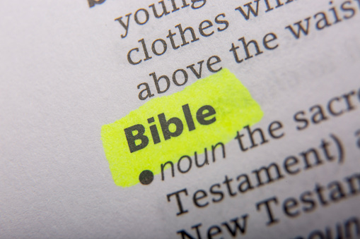 Bible printed and defined in the English dictionary