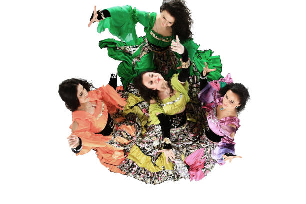 Gypsy dance group.folk dance.a dance show.ethnic culture.the view from the top