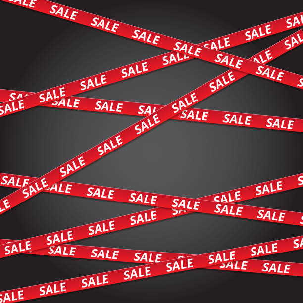 istock Black friday sale tape ribbon background 928430978