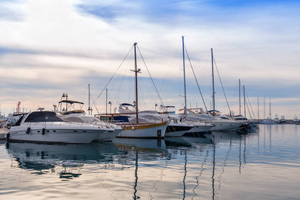 istock yachts anchored in the bay 928433548