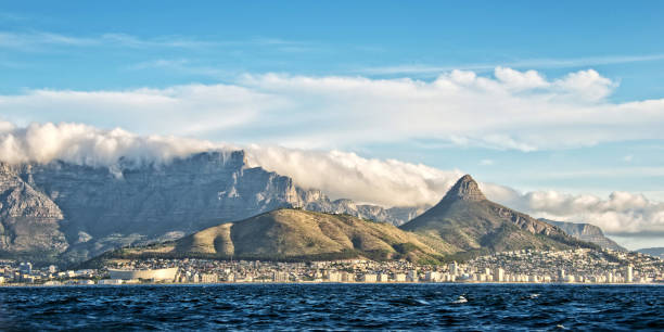 panorama da cidade do cabo, áfrica do sul - panoramic landscape south africa cape town - fotografias e filmes do acervo