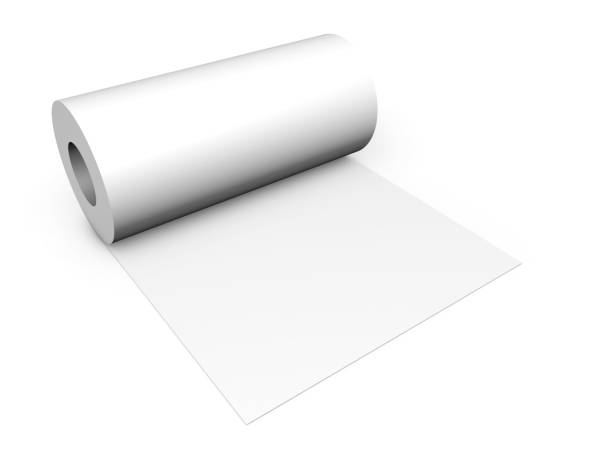 istock Blank printing paper, white sticker roll with copy space. 928446598