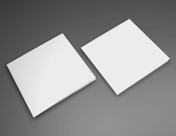 istock Two square brochures, leaflets, flyers, booklets front and back cover mock up. 928446624