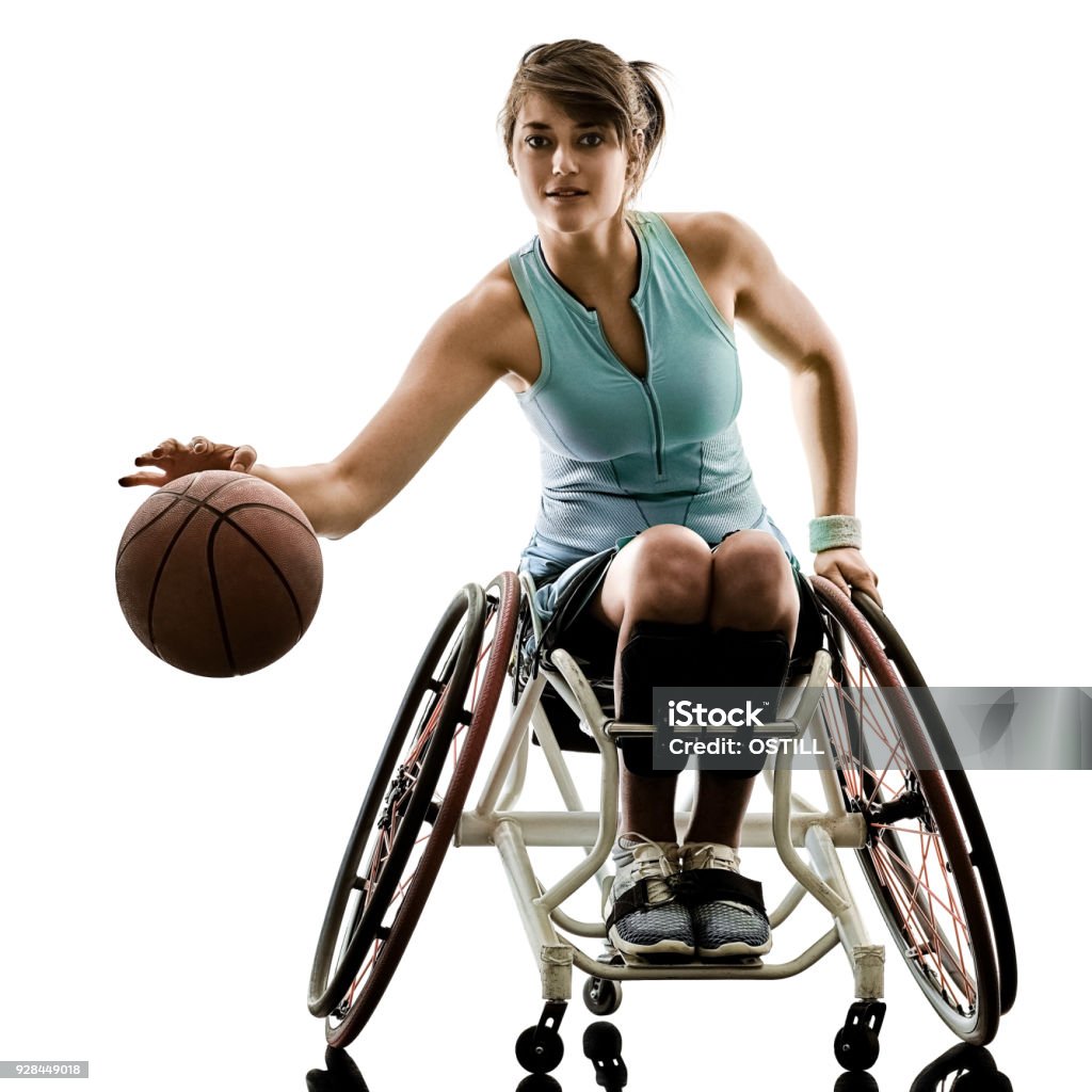 junge Behinderte Basket Ball Spieler Frau Rollstuhl Sport iso - Lizenzfrei Rollstuhl Stock-Foto