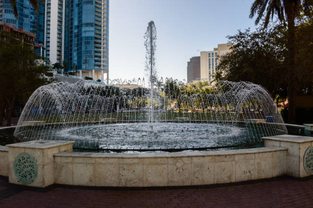 istock water fountain at river walk in downtown Fort Lauderdale 928458570