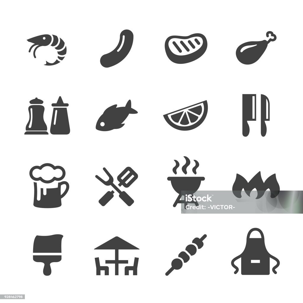 BBQ Icons - Acme Series barbecue, food, cooking Icon Symbol stock vector