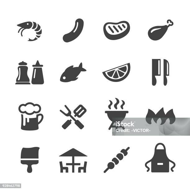 Bbq Icons Acme Series Stock Illustration - Download Image Now - Icon Symbol, Barbecue Grill, Barbecue - Meal