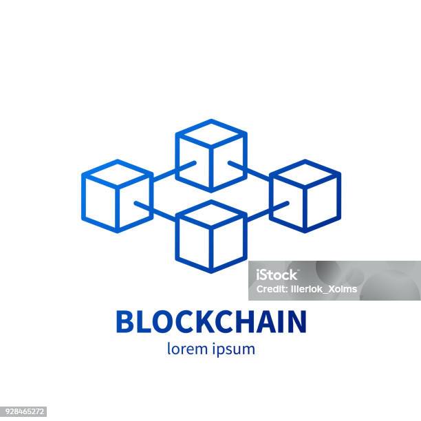 Blockchain Technology Vector Illustration On A White Background Stock Illustration - Download Image Now