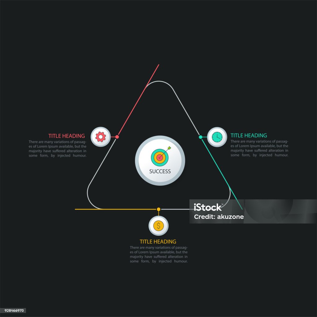 Triangular Process Ifographic Triangular Three Step Process Multicolor Infographics Template Stock ...