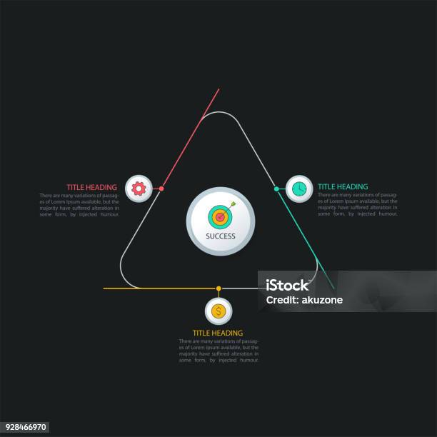 Three Process Inheading Triangular Three Step Process Multicolor Infographics Template Stock ...