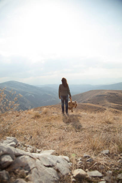 istock Woman   with bear toy 928469234