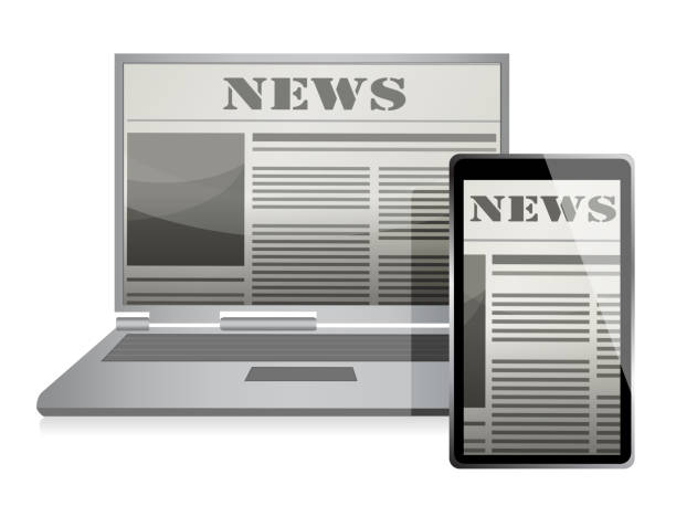 istock News Concept with Business Newspaper on Screen illustration design 928472958
