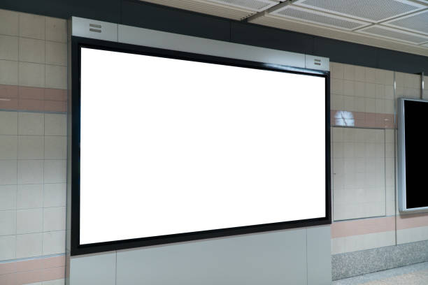 istock empty LED promotion banner display on the wall 928531358