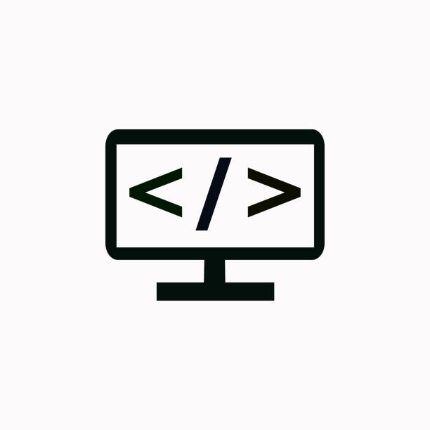 Code vector  icon. Code vector  icon. hypertext stock illustrations