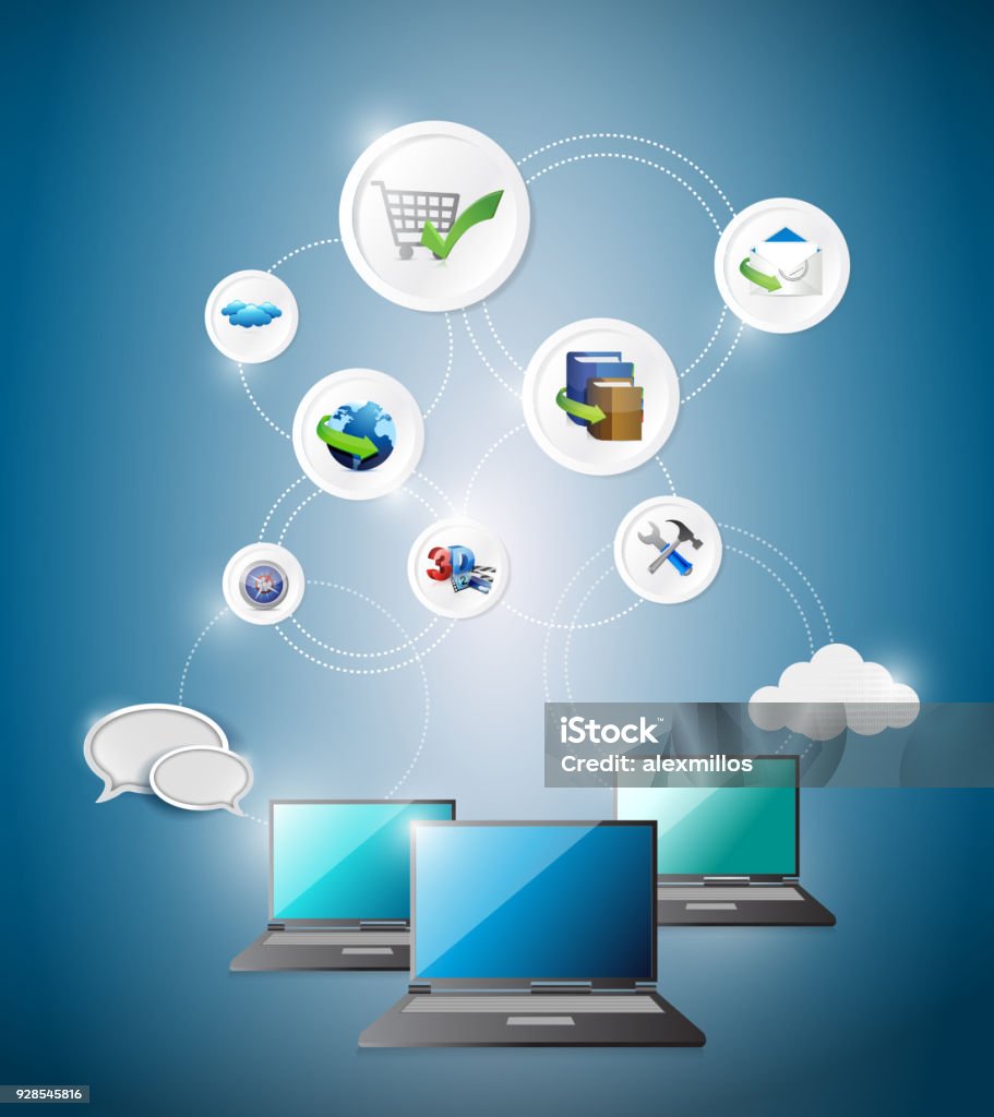 Computer Service Design Background Computer Services Idea Conceptual Map Illustration Design Graphic Stock ...