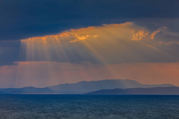 sunrise in Ionian Islands. Lefkada island Greece