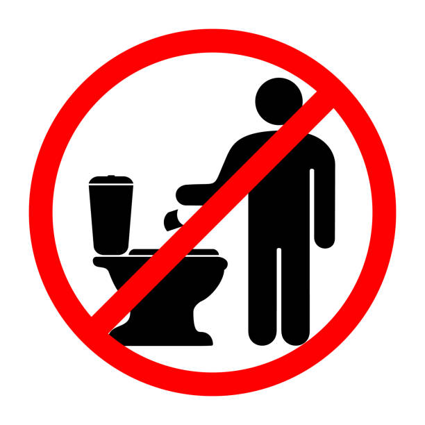prohibits throwing paper in the toilet A sign that prohibits throwing paper in the toilet. Vector illustration. throwing in the towel illustrations stock illustrations