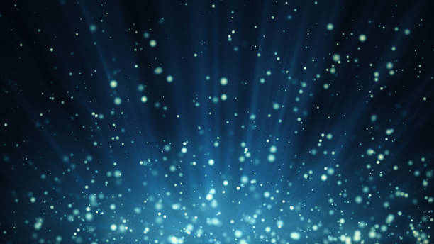 istock 3d illustration blue festive background with light rays and particles 928556982