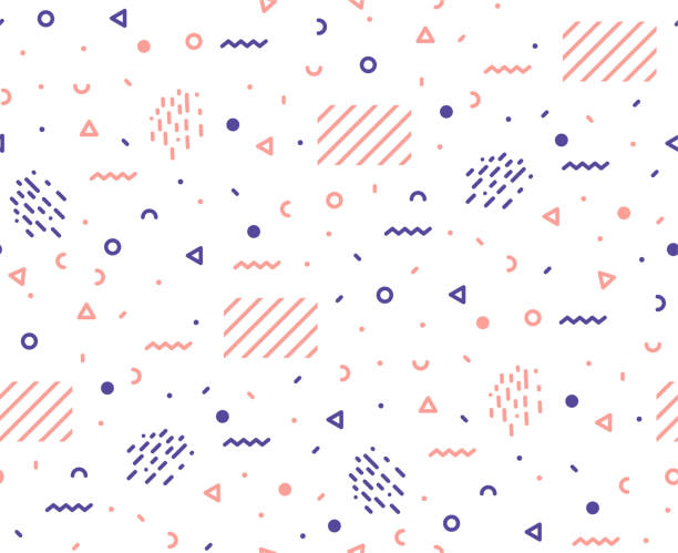 Pattern of graphic elements in a hipster style. vector art illustration
