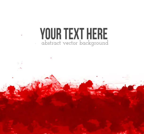 Vector illustration of Big bright red blood grunge splash on white background