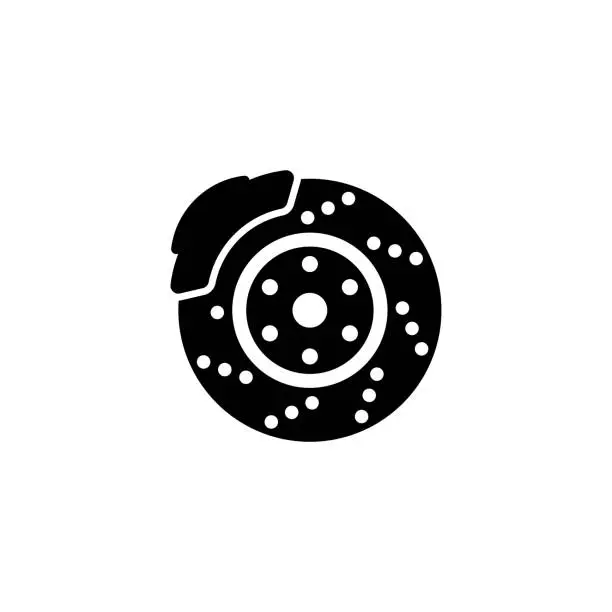 Vector illustration of Auto disk brake. Vector icon