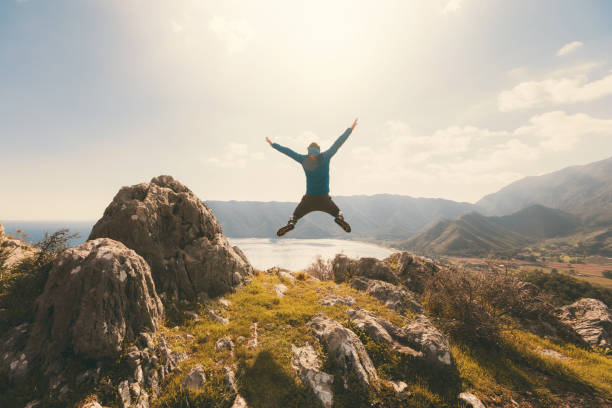 istock Success on top of a mountain 928576592