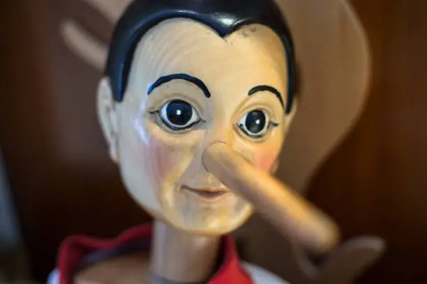 Close-up portrait of Pinocchio
