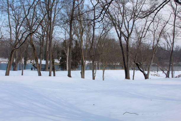 istock Snowy Landscape and Flowing River 928612802