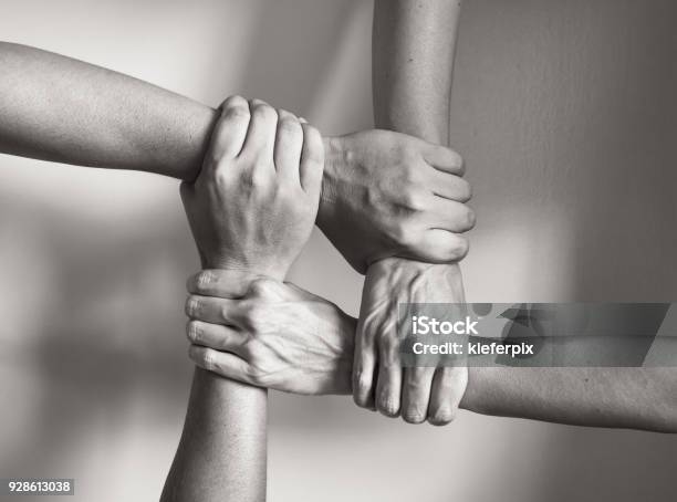 In Unity There Is Strength Stock Photo - Download Image Now - Black And White, Teamwork, Community
