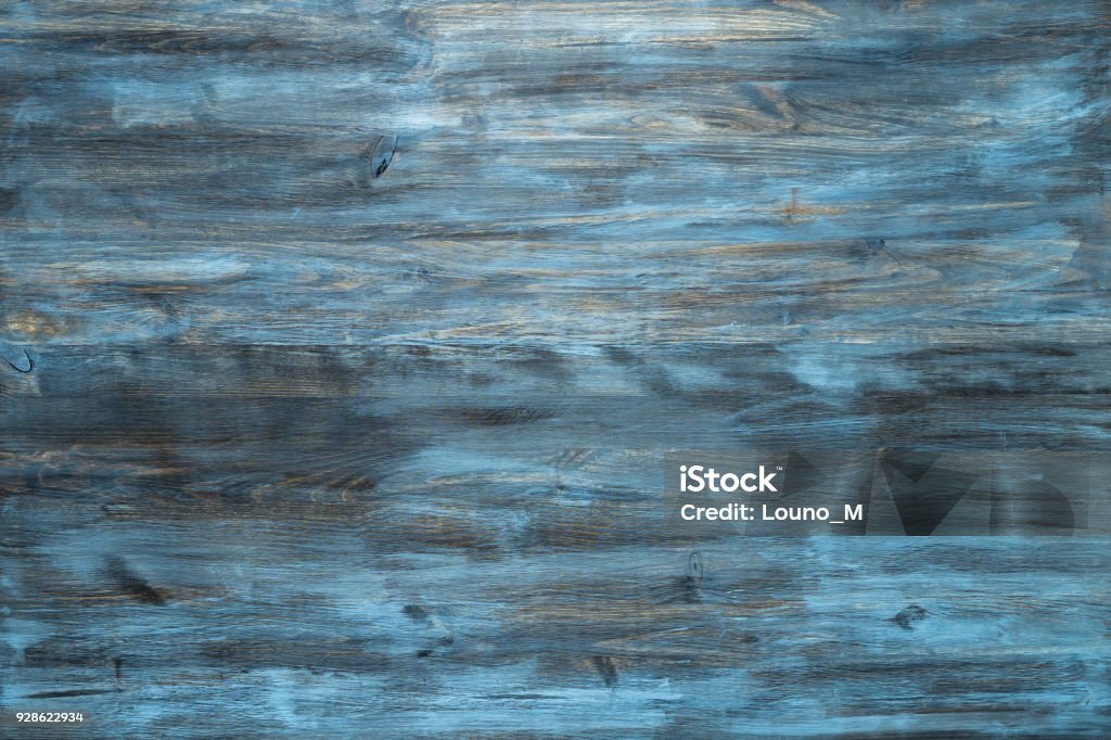 Sfondo in legno colorato blu intemperie. - Foto stock royalty-free di Legno