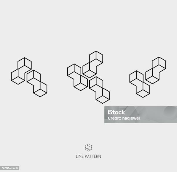 Set Of Geometric Line Icon Stock Illustration - Download Image Now - Logo, Cube Shape, Abstract